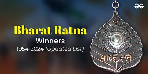 List of Bharat Ratna Award Winners (1954 - 2024): Updated List