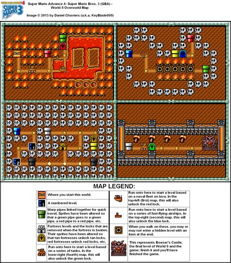 Super Mario Advance 4: Super Mario Bros. 3 World 8 Overworld Map (PNG ...