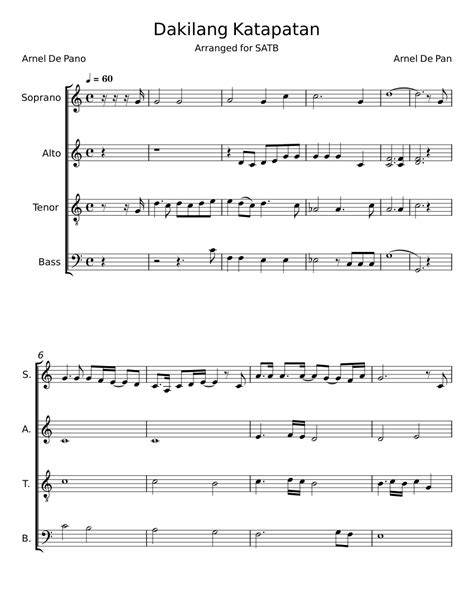 Dakilang katapatan - Arnel De Pano Sheet music for Bass guitar ...