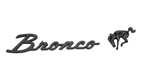 Bronco Script & Horse Emblem Set, Black, Adhesive-Backed - TOMS OFFROAD