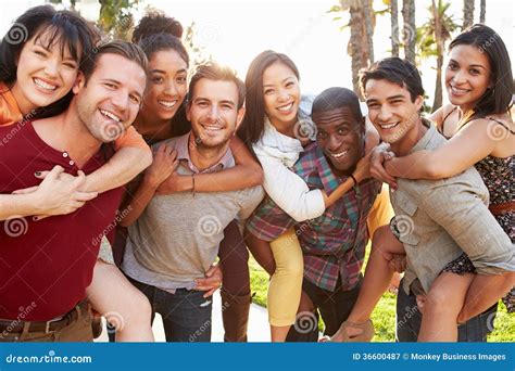 Group of Friends Having Fun Together Outdoors Stock Image - Image of five, hispanic: 36600487