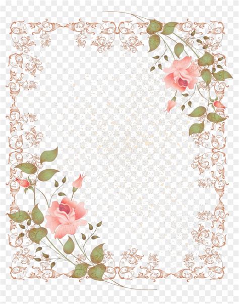 Retro Style Floral Border Picture Frame - Vintage Rose Border Free ...