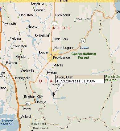 Avon, Utah Map 2