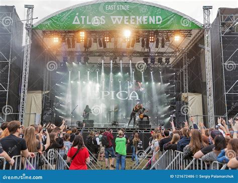 Epica Performs Live at Atlas Weekend Festival in Kiev, Ukraine. Editorial Photo - Image of ...