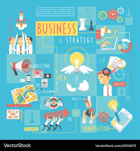 Business concept infographic elements poster Vector Image