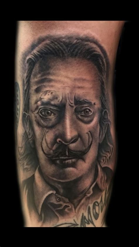 Salvador Dali portrait tattoo | Portrait tattoo, Tattoos gallery, Portrait