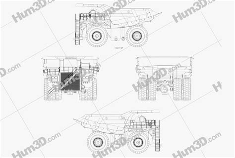 Caterpillar 797F Dump Truck 2009 Blueprint - 3DModels.org