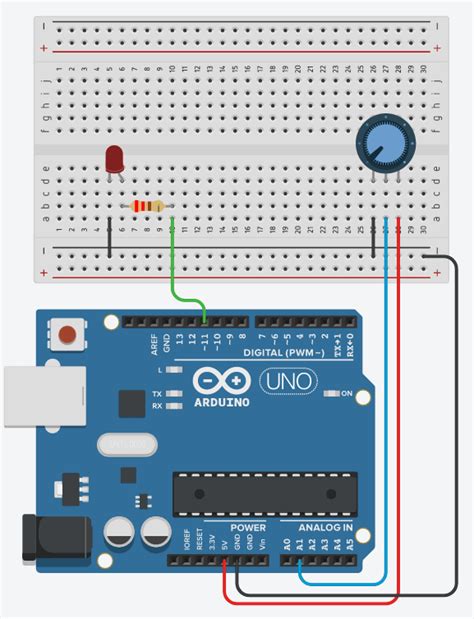 Arduino Circuit To Dim Led With Potentiometer Use Arduino For Projects ...