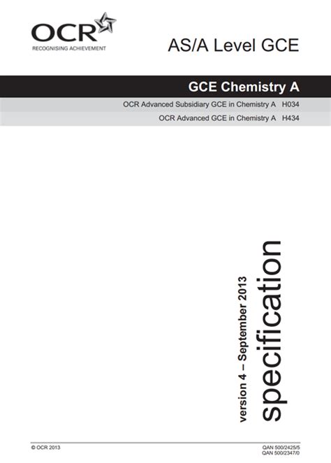 OCR A-Level Chemistry A Past Papers (H434) - StudyDex