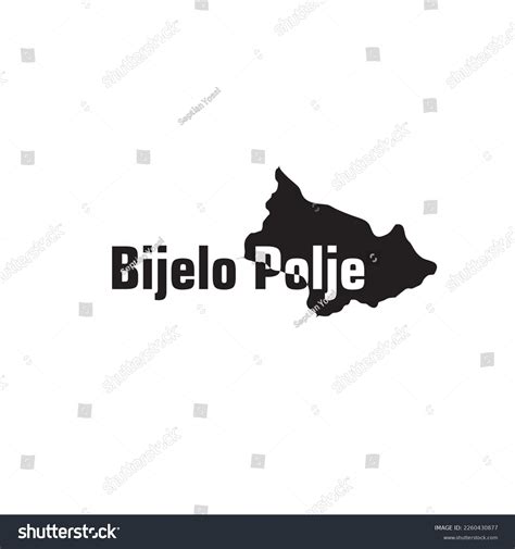 Bijelo Polje Map Black Lettering Design Stock Vector (Royalty Free ...