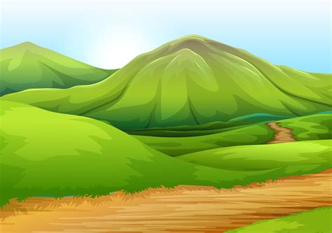 Flat nature road to the hill 296434 Vector Art at Vecteezy