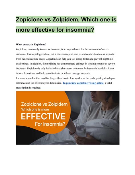 Zopiclone vs Zolpidem. Which one is more effective for insomnia? by ...