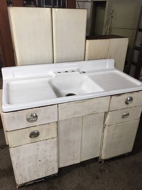 Retro 1950 Metal Kitchen Cabinet Set With Enamel Farmhouse - Etsy | Metal kitchen cabinets ...