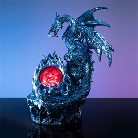 Ice Dragon With Fiery LED Crystal Ball - Blueberry Express