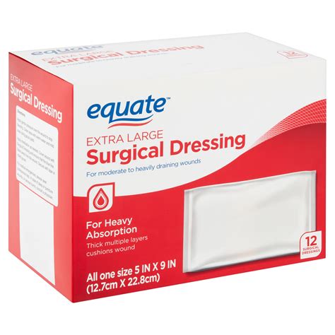 Equate Extra Large Absorbent Surgical Dressing, For Moderate to Heavy Wounds, 12 Count - Walmart.com