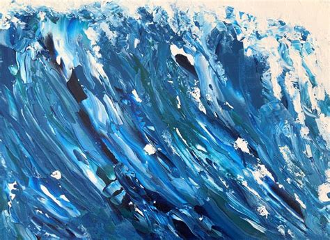 Blue Waves Abstract Painting Painting Acrylic trustalchemy.com