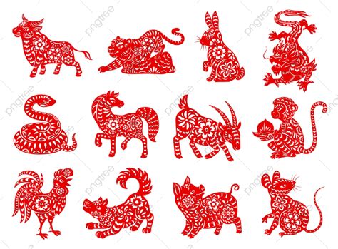 Chinese Zodiac Animals Vector Hd PNG Images, Chinese Zodiac Horoscope Animals, Dragon, Sheep ...