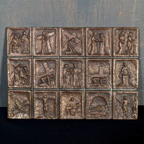 Mid Century Stations of the Cross Bronze Plaque Panel (SOLD) - Antique ...