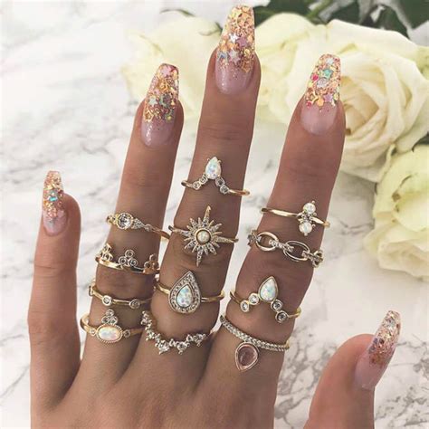 Bohemian 12 piece Ring Set / Flychicjewelry | Women jewelry, Women jewelry gift, Fashion jewelry