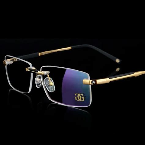 Aliexpress.com : Buy Vazrobe Gold Glasses Men Rimless Brand Eyeglasses ...