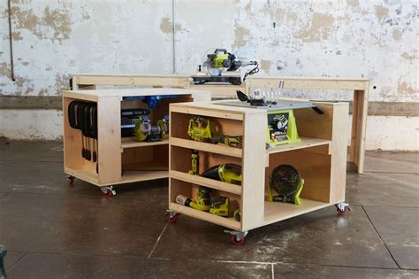 Ultimate Roll Away Workbench with Miter Saw Stand | Tool storage ...