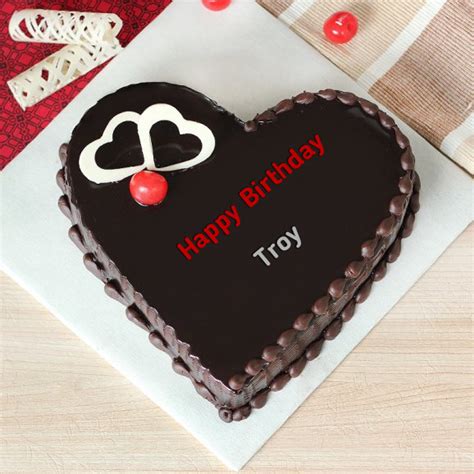 ️ Heartbeat Chocolate Birthday Cake For Troy