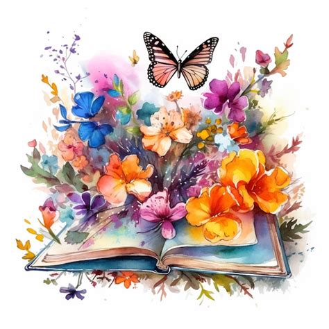 Premium AI Image | There is a book with a butterfly on top of it ...