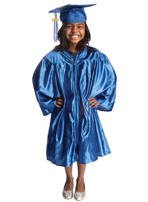 Budget Graduation Blue Shiny Preschool Cap and Gown Graduation Set Small Includes Tasse ...