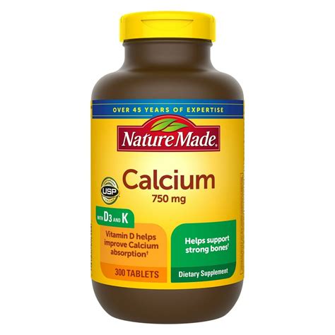 Product Of Nature Made 750mg Calcium Tablets 300 ct. - Walmart.com - Walmart.com