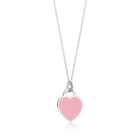 Return to Tiffany® Pink Heart Tag Charm in Silver, Small | Tiffany & Co. US