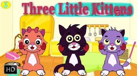 THREE LITTLE KITTENS NURSERY RHYME LYRICS | Cute kitten gif, Little ...