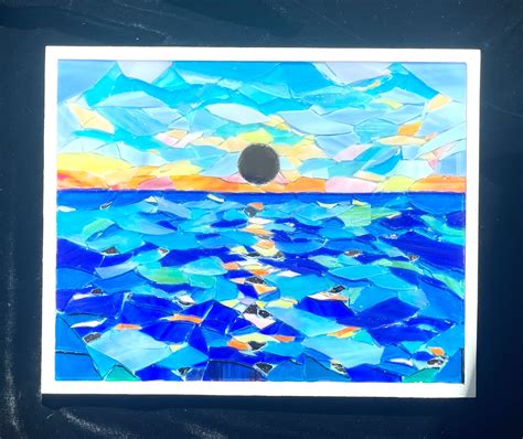 Ocean Sunset Mosaic Beach Mosaic Wall Art Stained Glass - Etsy