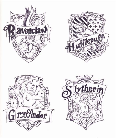 √ Hogwarts Houses Coloring Pages / Hogwarts House Logos Printables ...