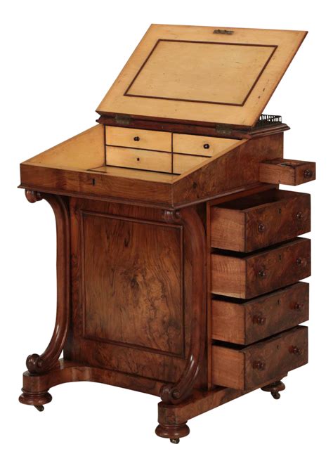 19th Century William IV Walnut & Leather Davenport Antique Desk on Chairish.com | Furniture ...