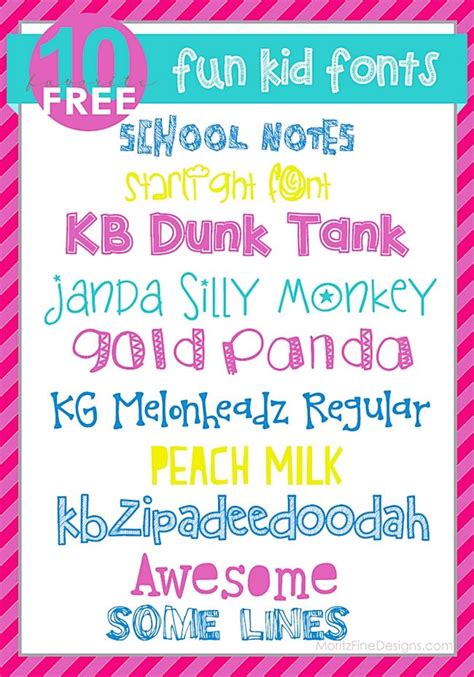 Perfect Kid Fonts for Teachers | Kid fonts, Free font, Fancy fonts