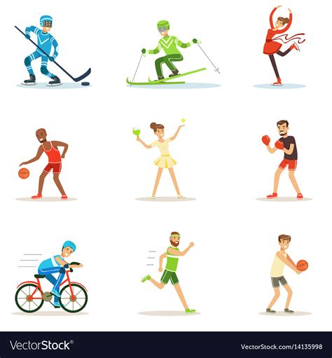 Adult people practicing different olympic sports Vector Image