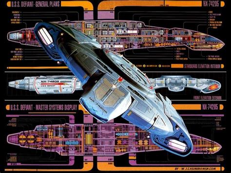 USS Defiant NX-74205 | Star trek starships, Star trek ds9, Star trek art