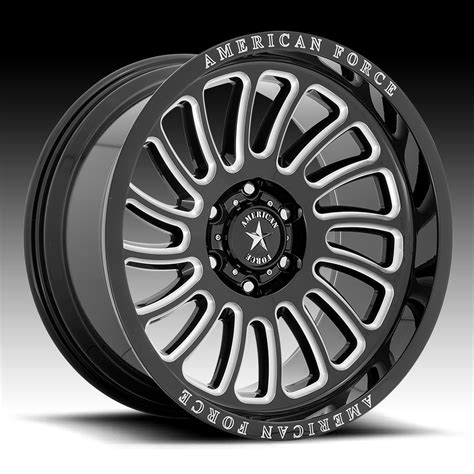 American Force Vulcan AC004 Gloss Black Milled Custom Truck Wheels Rims ...