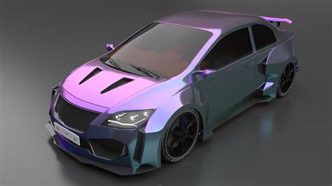 ArtStation - Honda CIVIC modified widebody