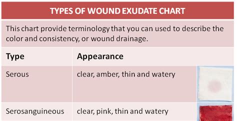 Types of Wound Exudate Cheat Sheet - NCLEX Quiz