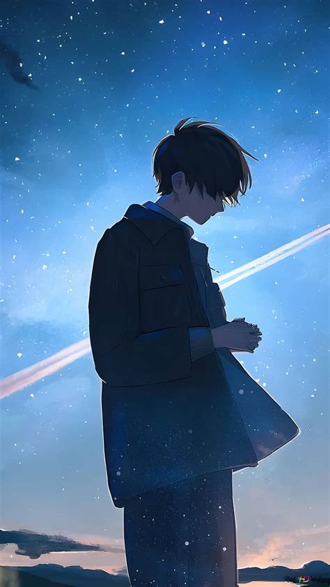 Broken Heart Sad Anime Boy, Galaxy Background, sad anime boy, HD phone ...