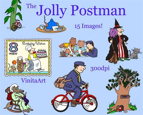 The Jolly Postman storybook clipart digital download | Etsy in 2021 | Book clip art, Cute ...