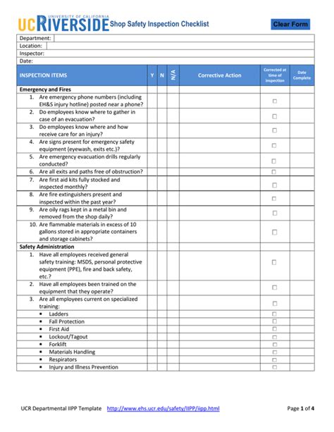 Machine Shop Inspection Report Template