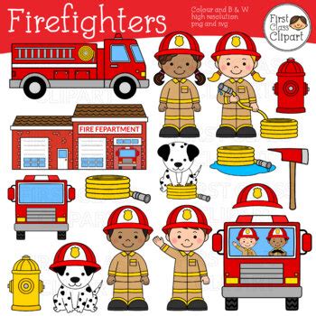 firefighter clip art by First Class Clipart | TPT