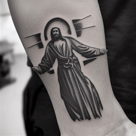 Silhouette of Jesus on the Cross Tattoo · Creative Fabrica