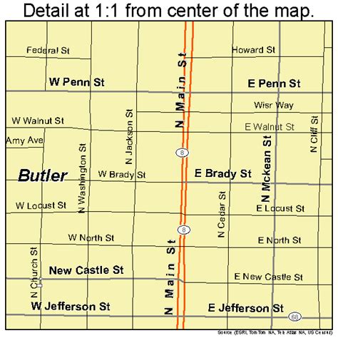 Butler Pennsylvania Street Map 4210464