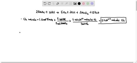 SOLVED: If KMnO4 and NaCl reacted in acid, the result of half reaction are MnSO4 and Cl2 gas. In ...