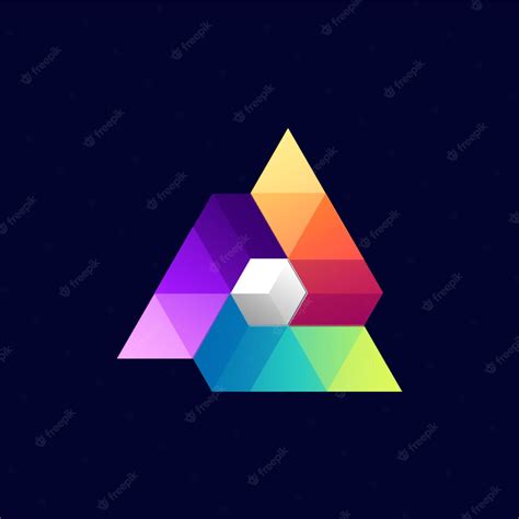 Premium Vector | Cube colorful logo design template