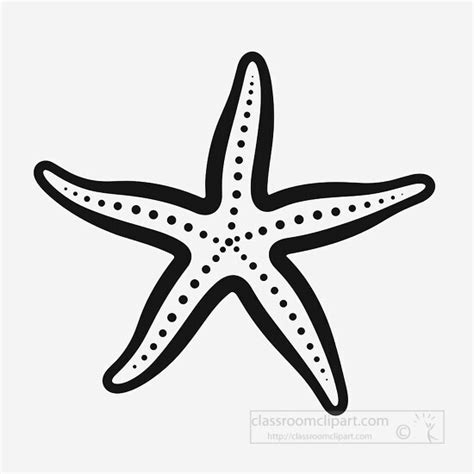 Animal Outline Clipart-starfish black outline clip art