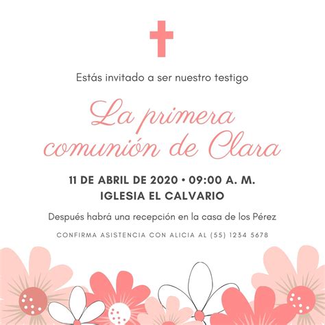 Invitaciones De Primera Comunion En Espanol